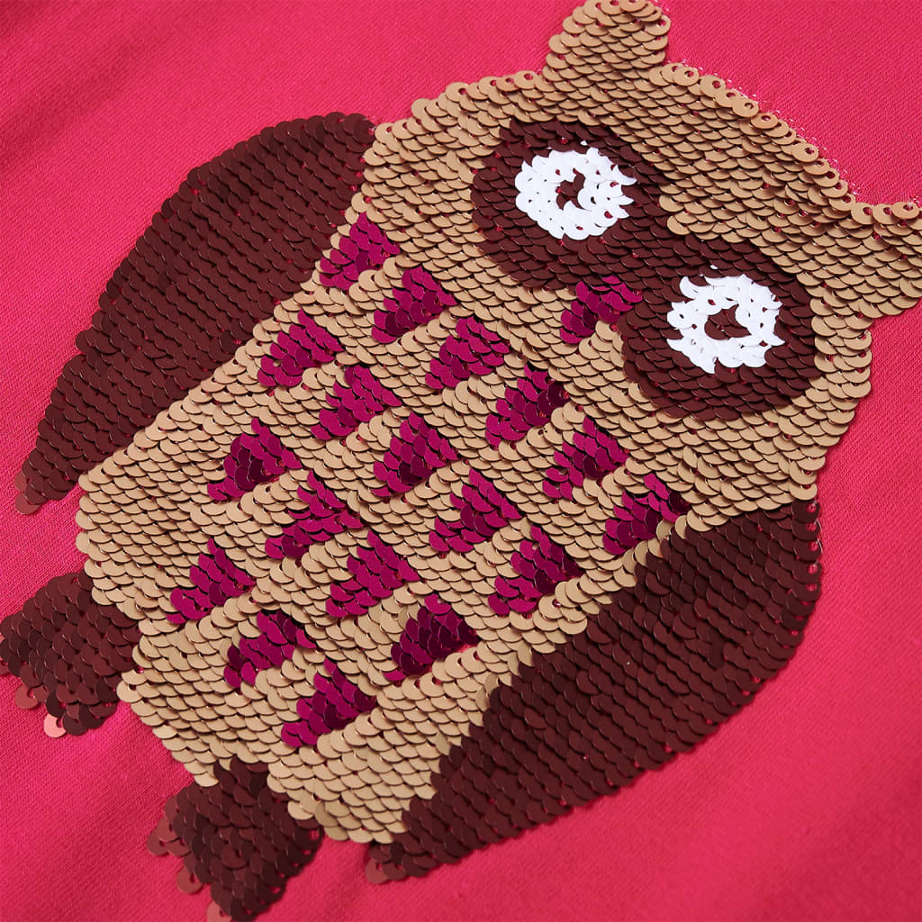 T-shirt de manga comprida para criança rosa-choque 116