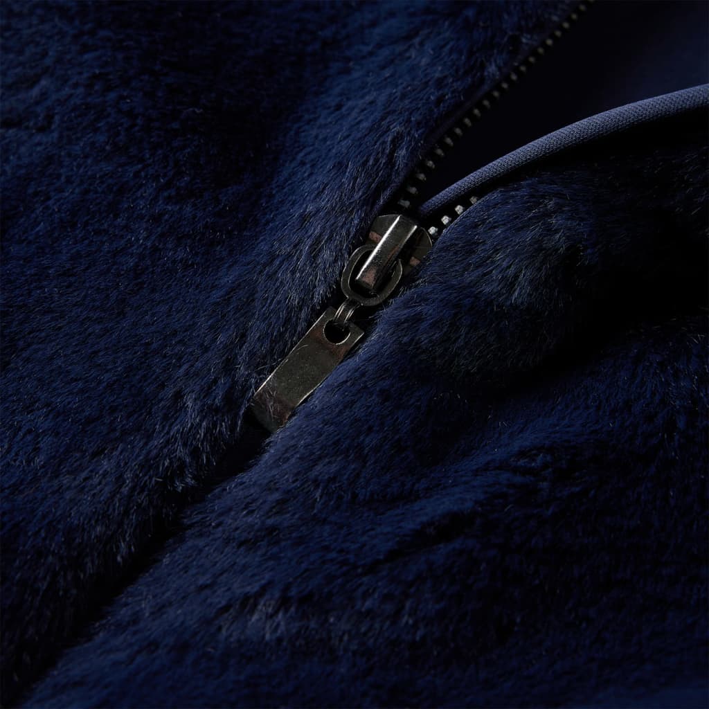 Casaco para crianças pelo sintético azul-marinho 128