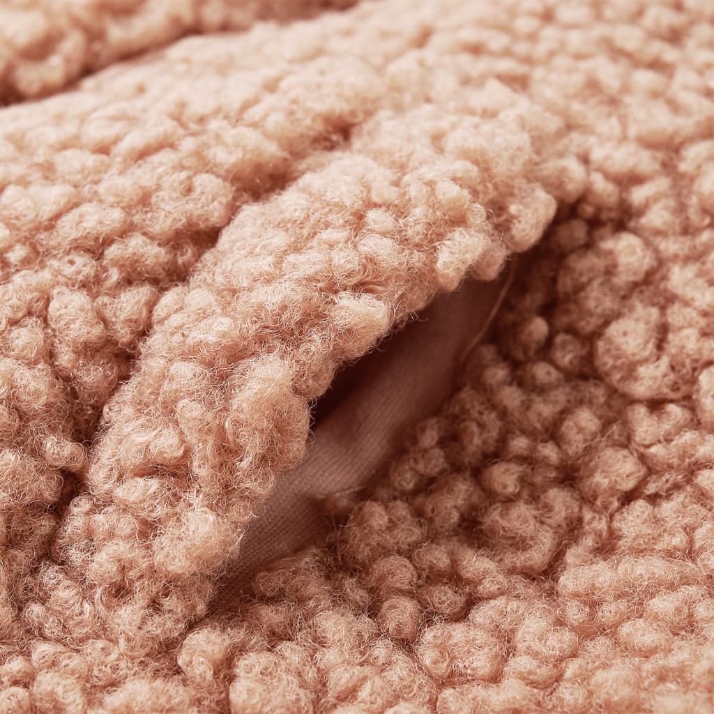 Casaco Teddy c/ capuz para criança pelo sintético conhaque-claro 116