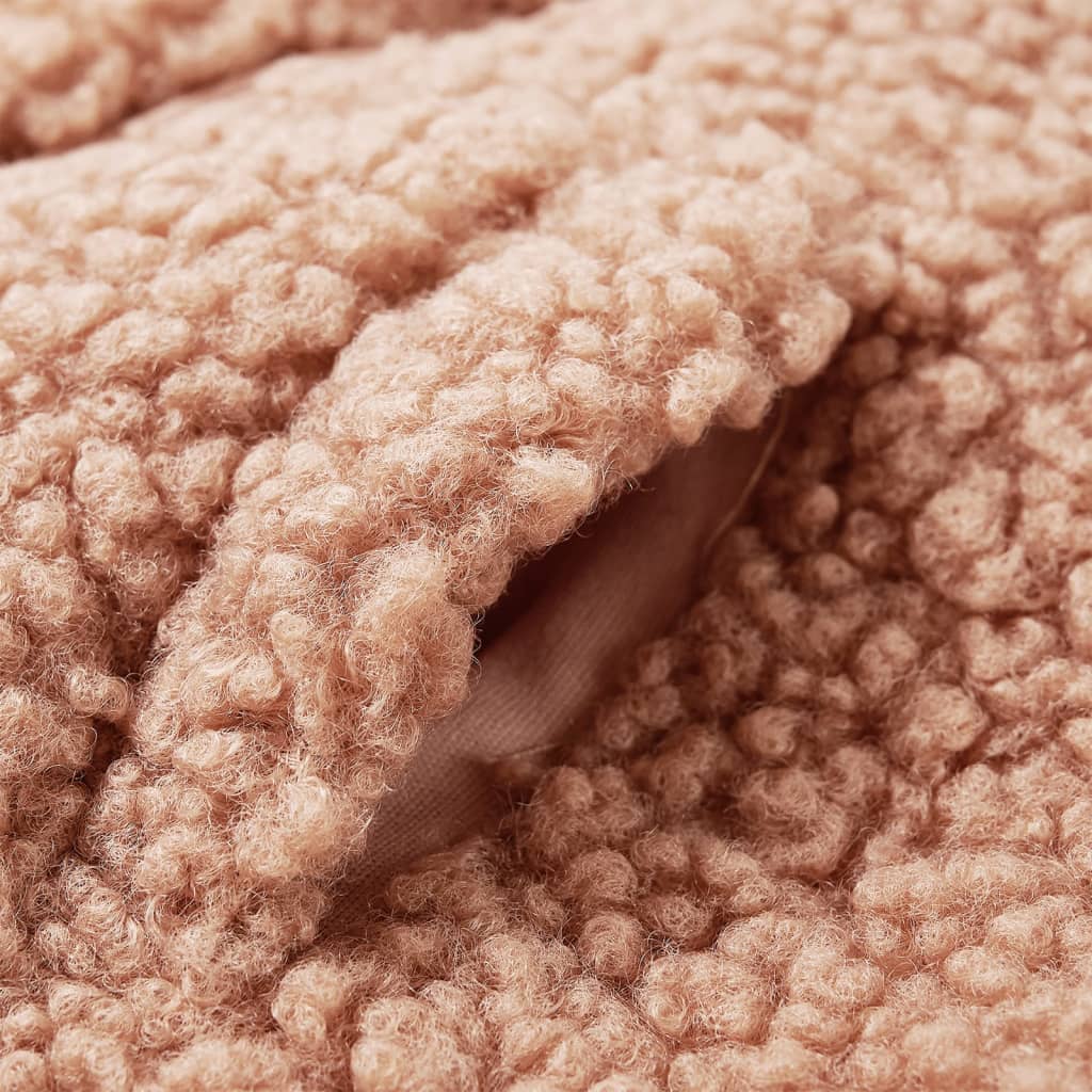 Casaco Teddy c/ capuz para criança pelo sintético conhaque-claro 116