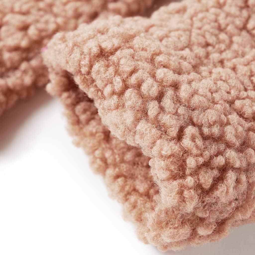 Casaco Teddy c/ capuz para criança pelo sintético conhaque-claro 116