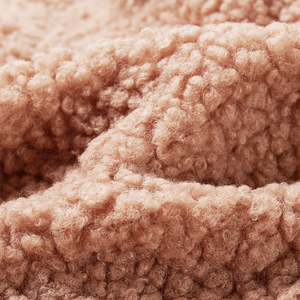 Casaco Teddy c/ capuz para criança pelo sintético conhaque-claro 116