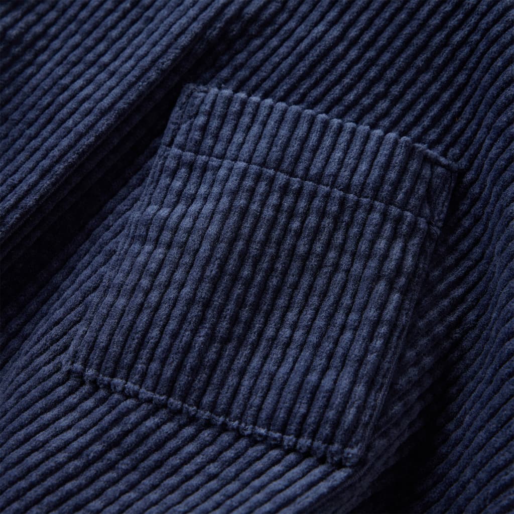 Saia para criança com bolsos bombazina cor azul-marinho 128