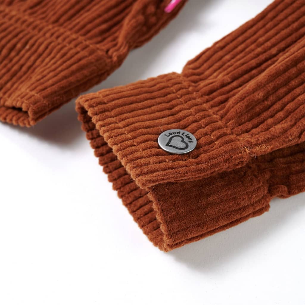 Casaco para crianças bombazina cor conhaque 128