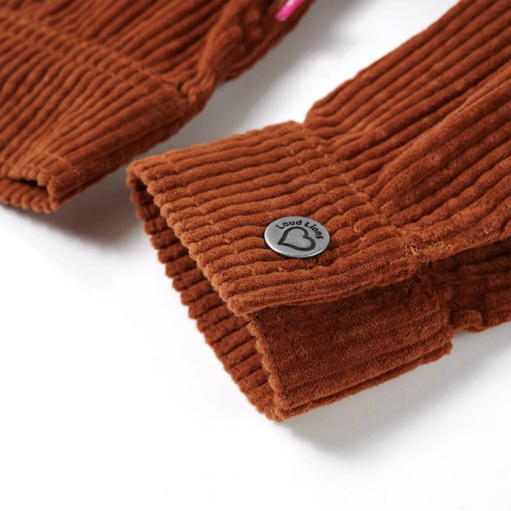 Casaco para crianças bombazina cor conhaque 128