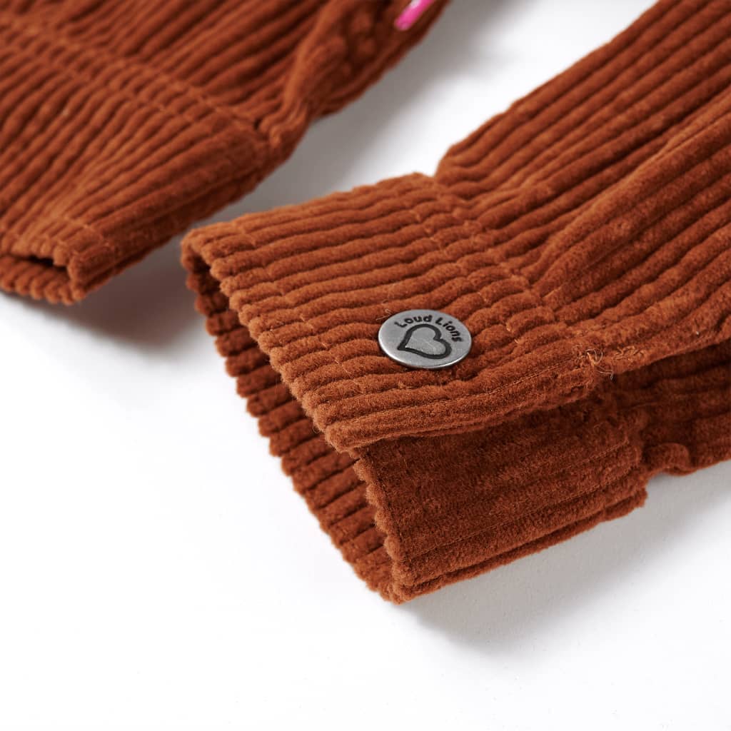 Casaco para crianças bombazina cor conhaque 128