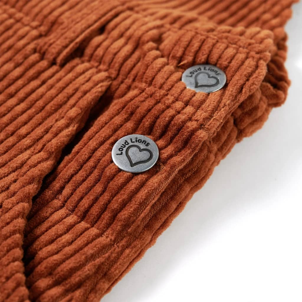 Vestido com peitilho para criança bombazina rosa 116