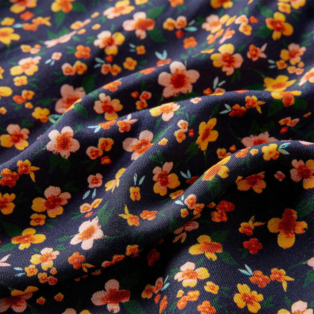 Vestido de manga comprida para criança azul-marinho 140