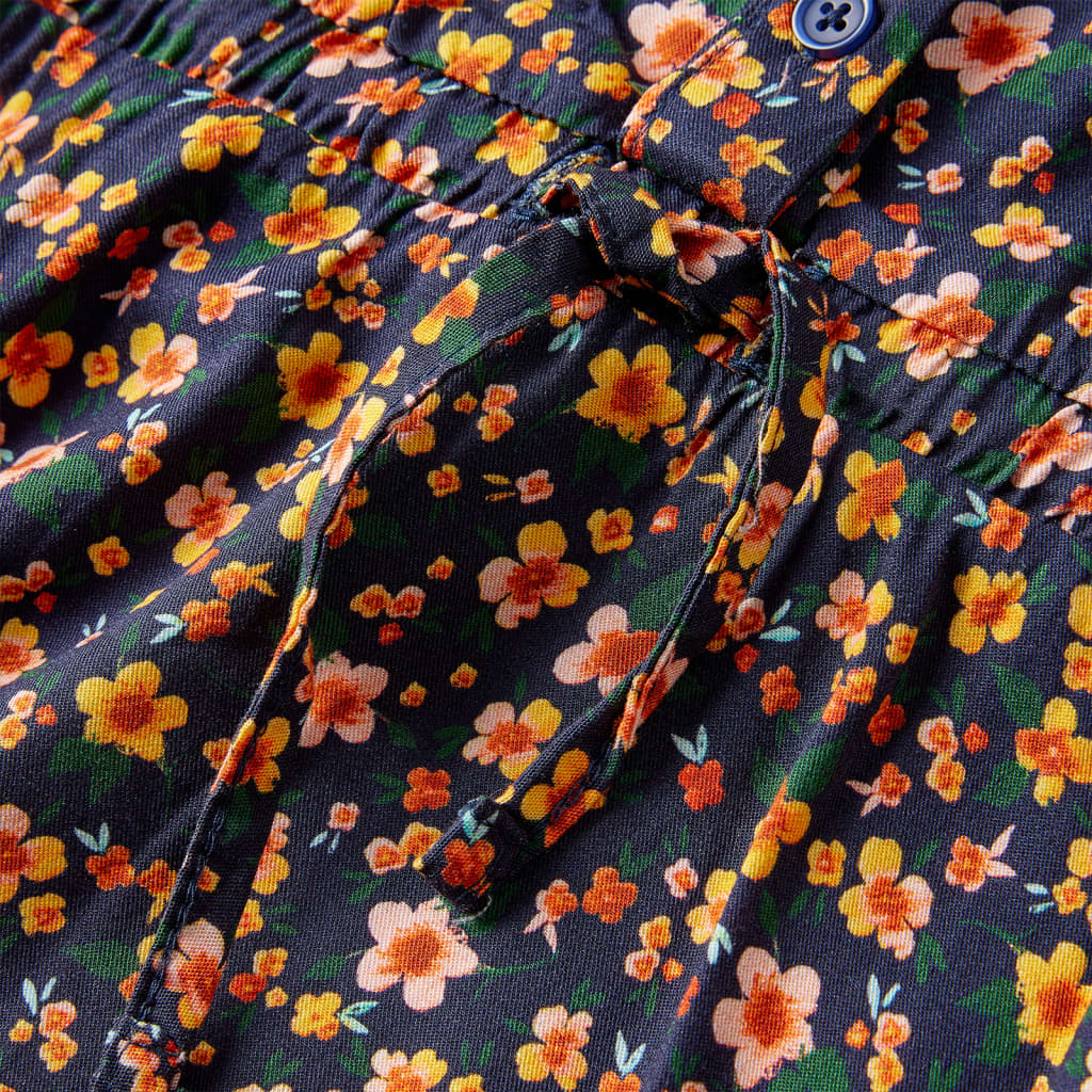 Vestido de manga comprida para criança azul-marinho 140