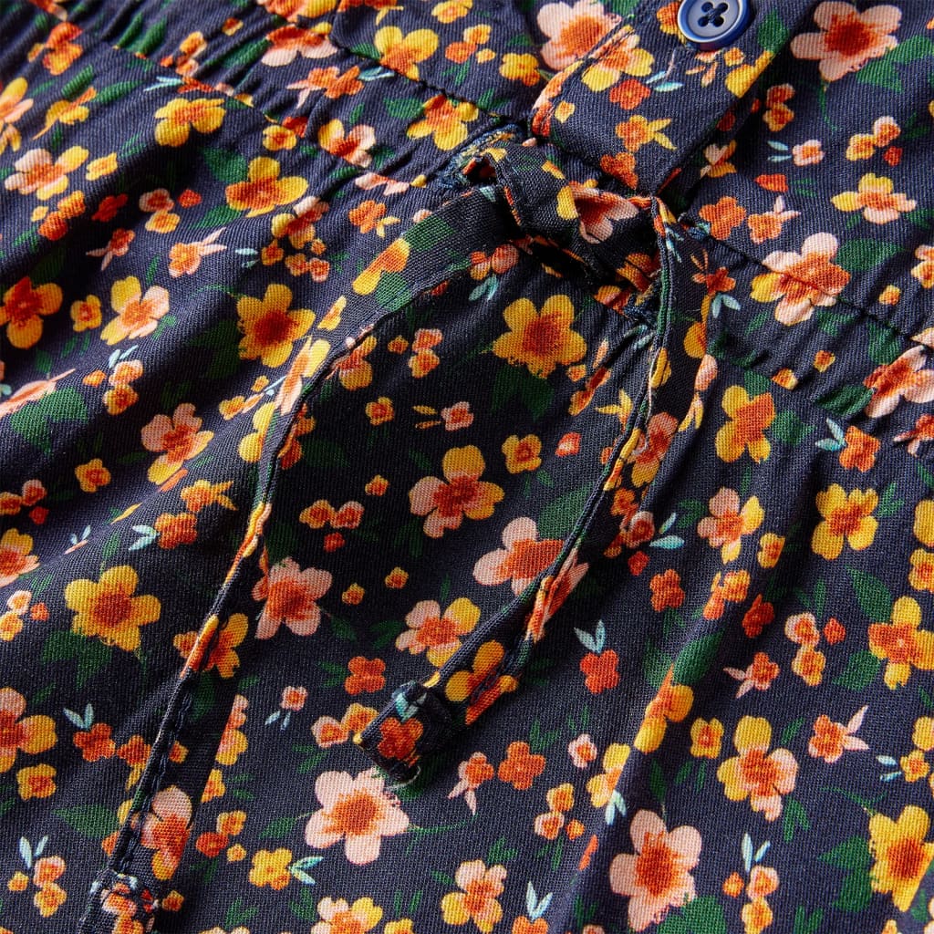 Vestido de manga comprida para criança azul-marinho 140