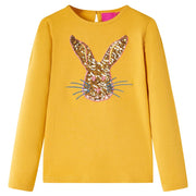 T-shirt de manga comprida para criança cor ocre 128