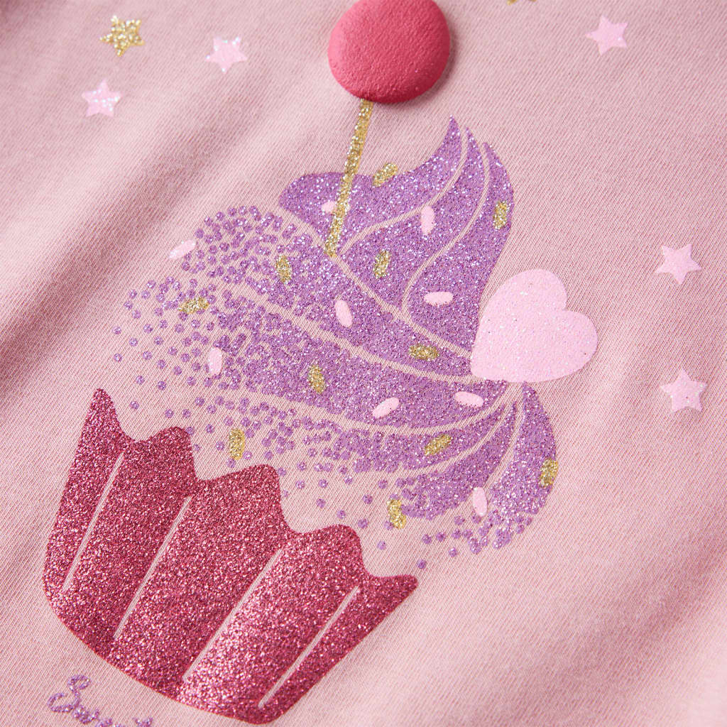 T-shirt de manga comprida para criança rosa-claro 116
