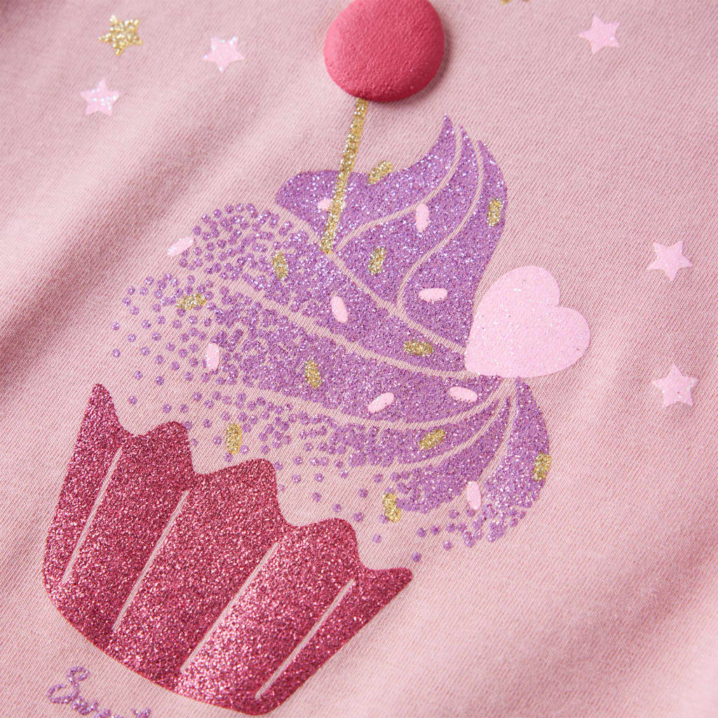 T-shirt de manga comprida para criança rosa-claro 116