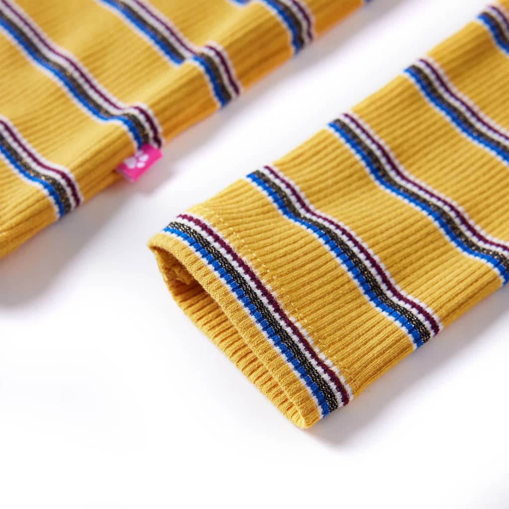 T-shirt de manga comprida para criança cor ocre 140