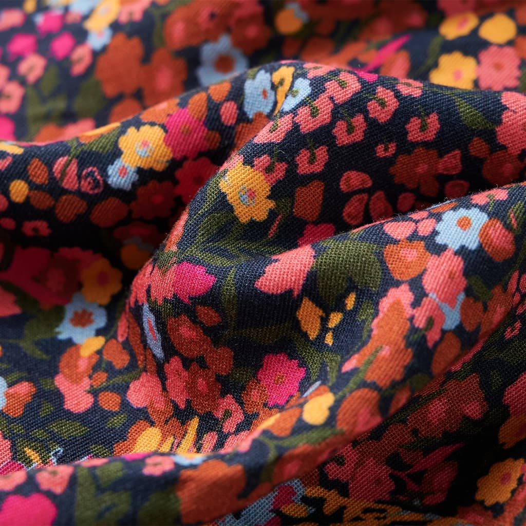 Vestido de manga comprida para criança azul-marinho e azul-ganga 116