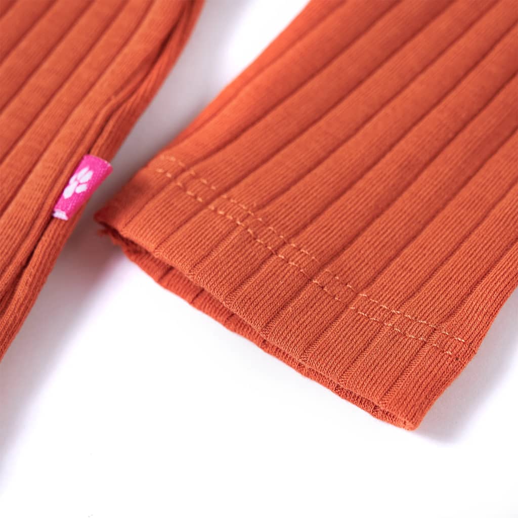 T-shirt de manga comprida para criança laranja-queimado 116