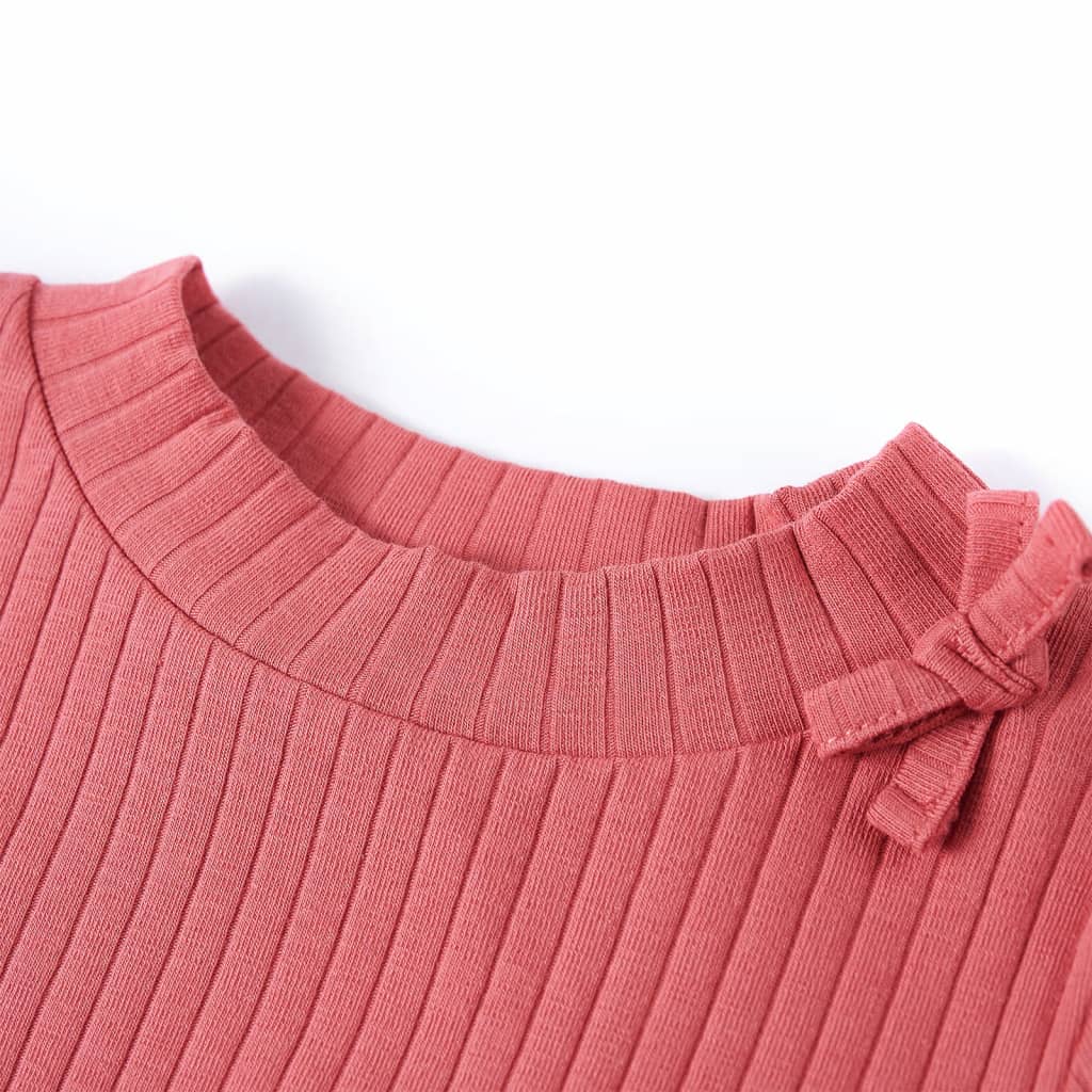 T-shirt de manga comprida para criança rosa-velho 128