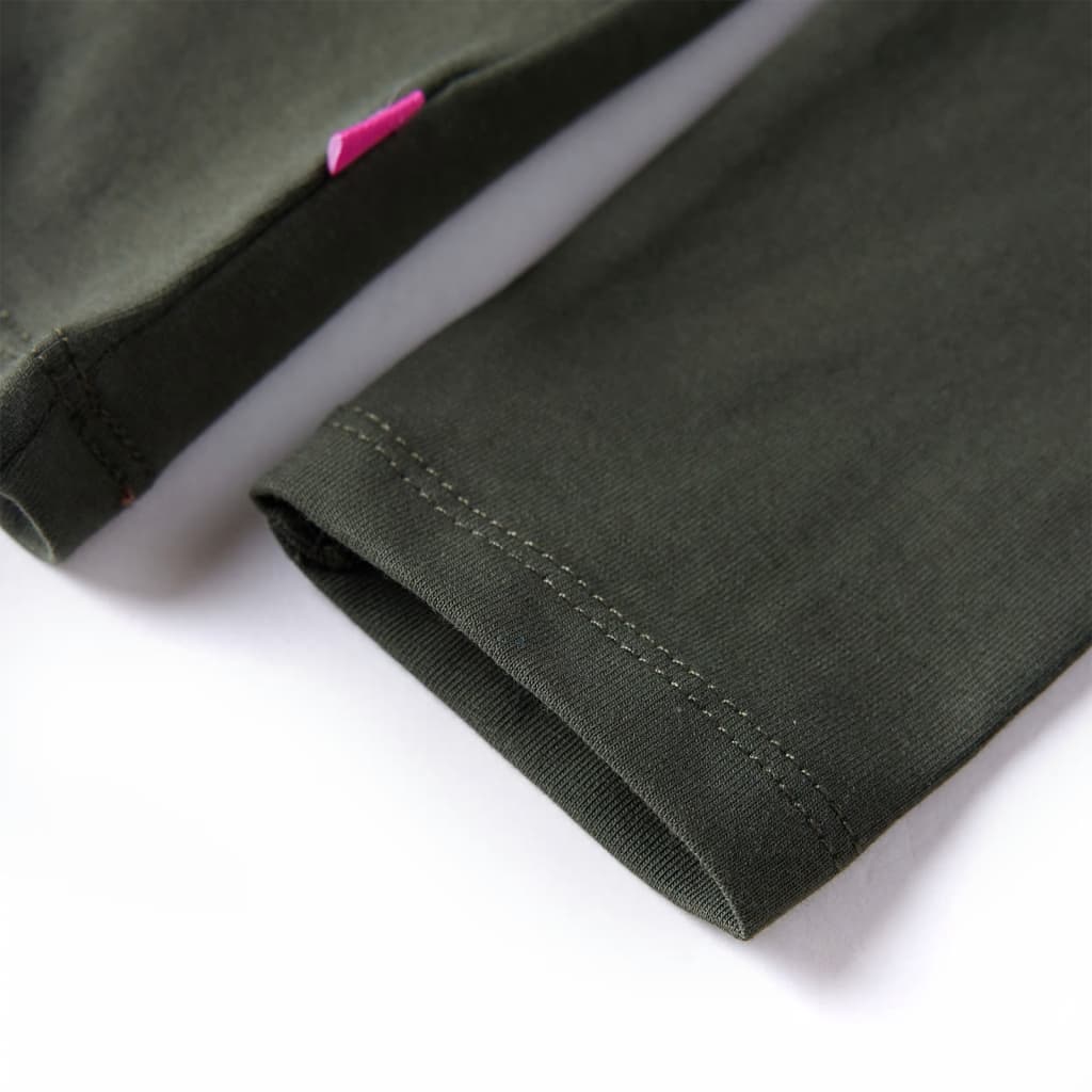 T-shirt de manga comprida para criança caqui 140