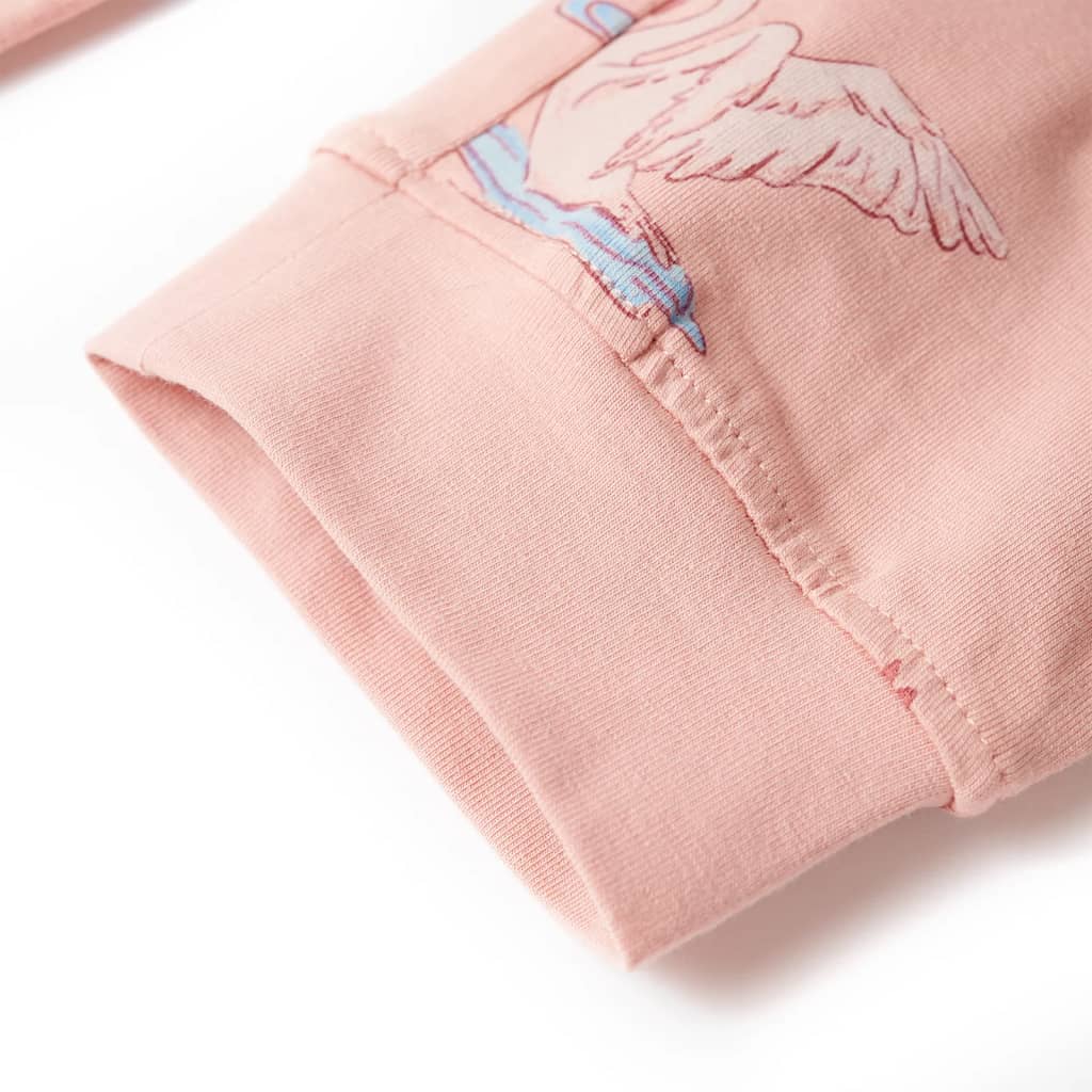 Pijama de manga comprida para criança rosa-claro 92
