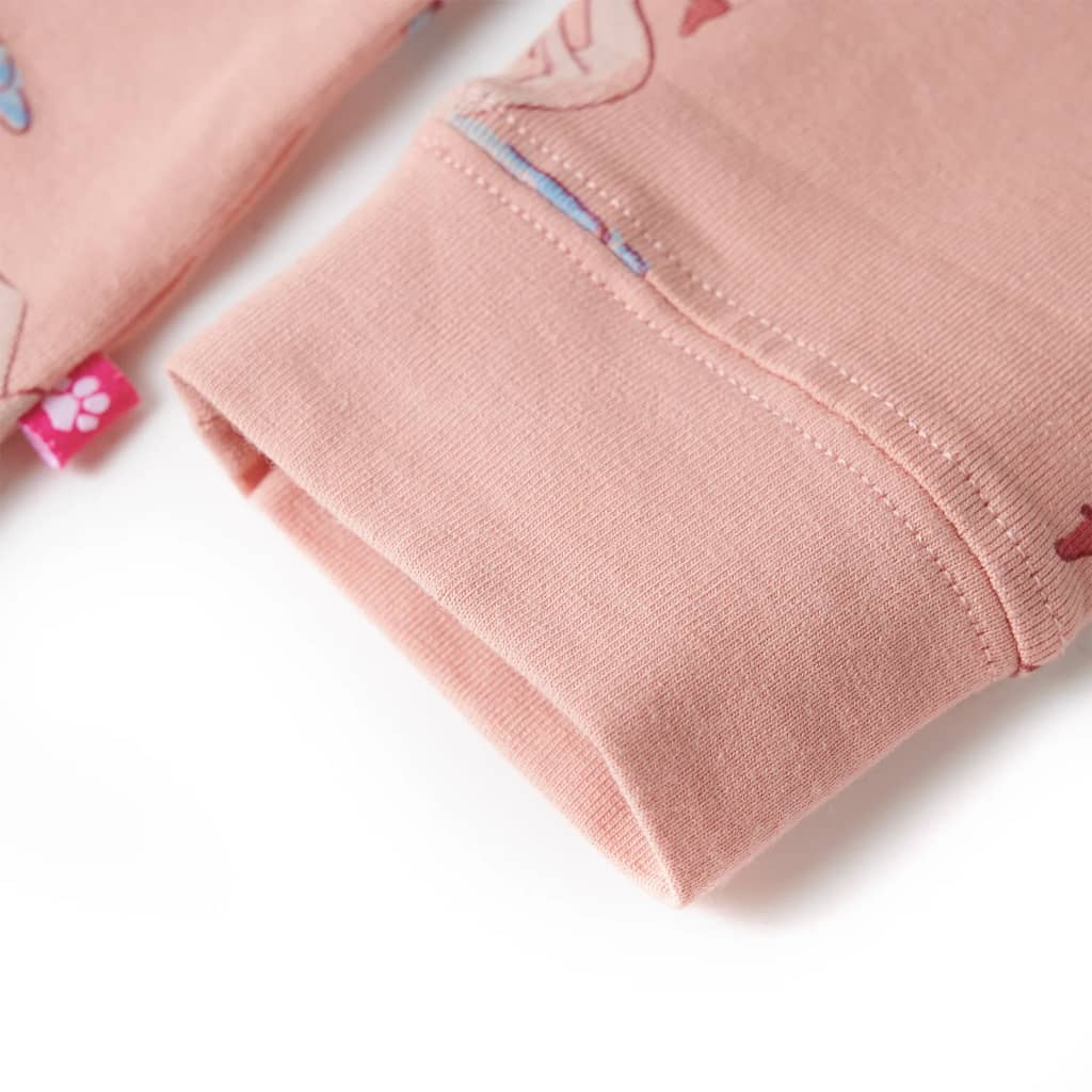 Pijama de manga comprida para criança rosa-claro 92
