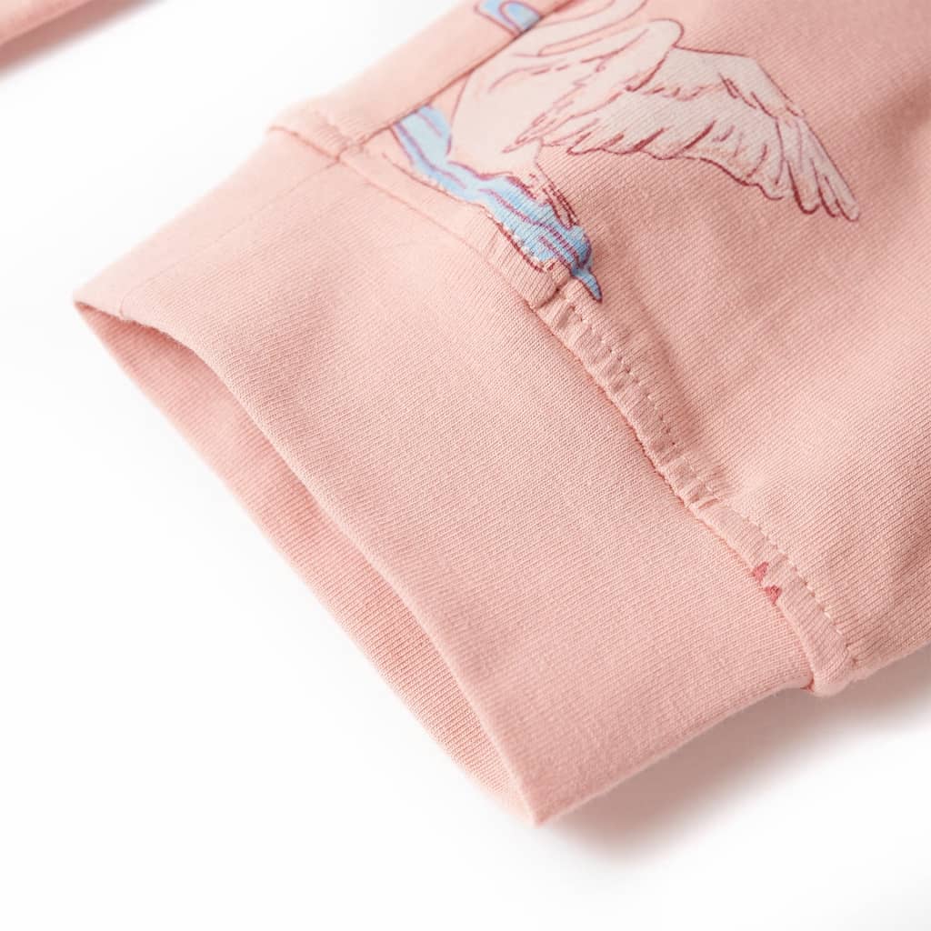 Pijama de manga comprida para criança rosa-claro 92