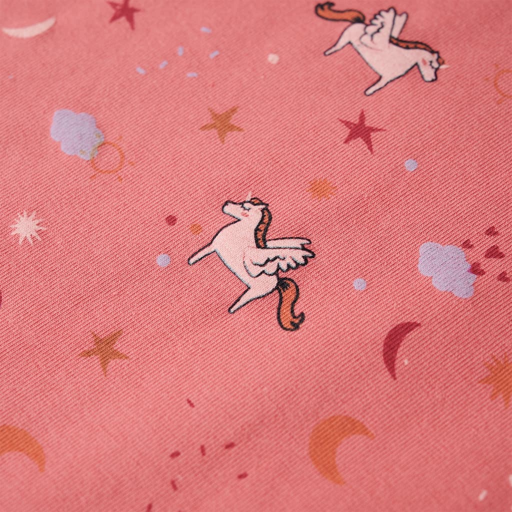 Pijama de manga comprida para criança rosa-velho 128