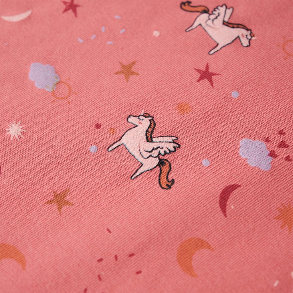 Pijama de manga comprida para criança rosa-velho 128