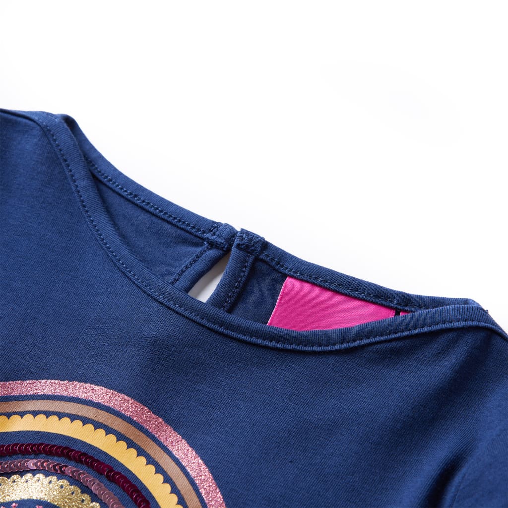 T-shirt de manga comprida para criança azul-marinho 140