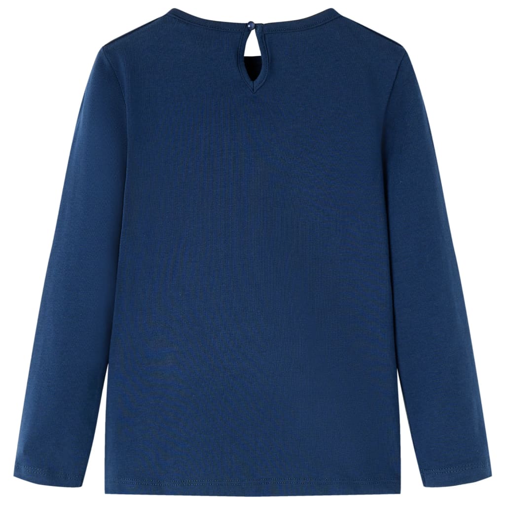 T-shirt de manga comprida para criança azul-marinho 140