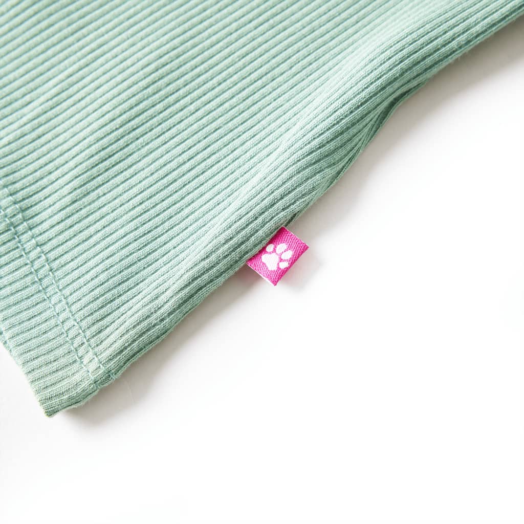 T-shirt manga comprida para criança de meia gola menta-escuro 140