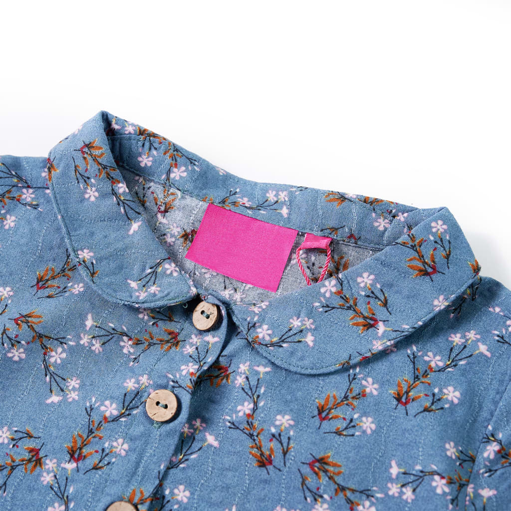 Vestido de manga comprida para criança azul-petróleo 104