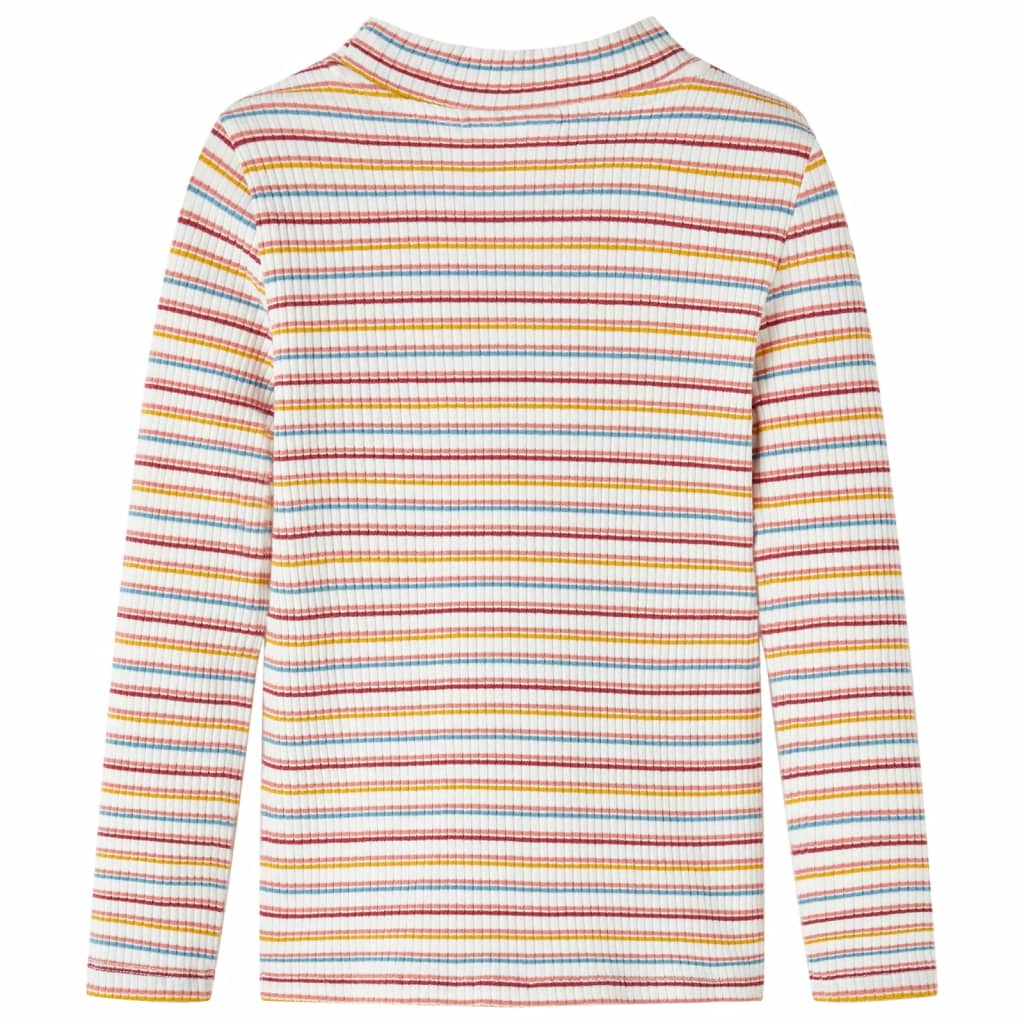 T-shirt manga comprida para criança de meia gola cor ocre 140