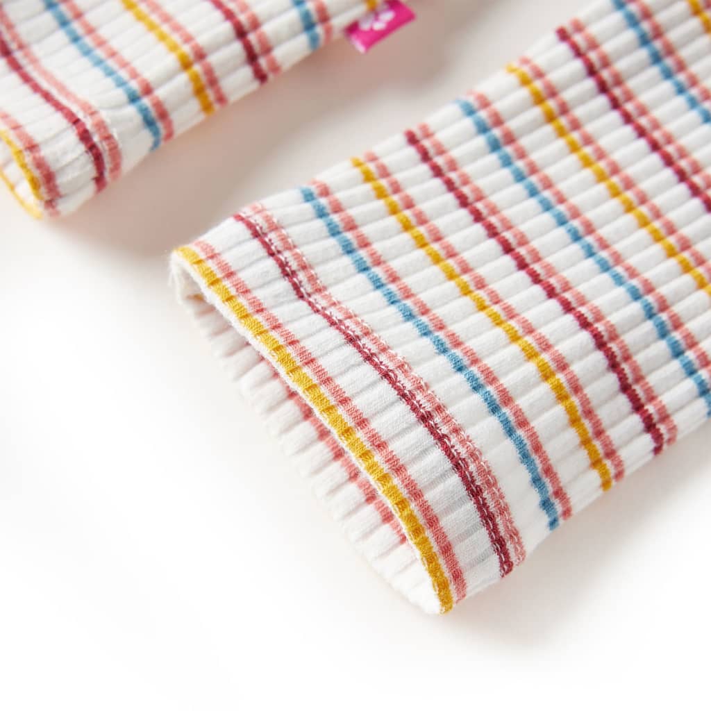 T-shirt manga comprida para criança de meia gola cor ocre 140