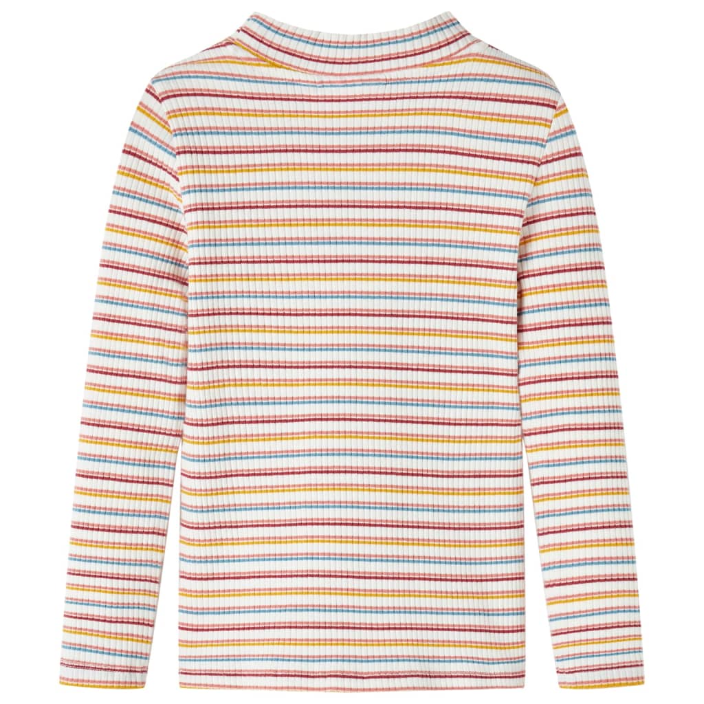 T-shirt manga comprida para criança de meia gola cor ocre 140