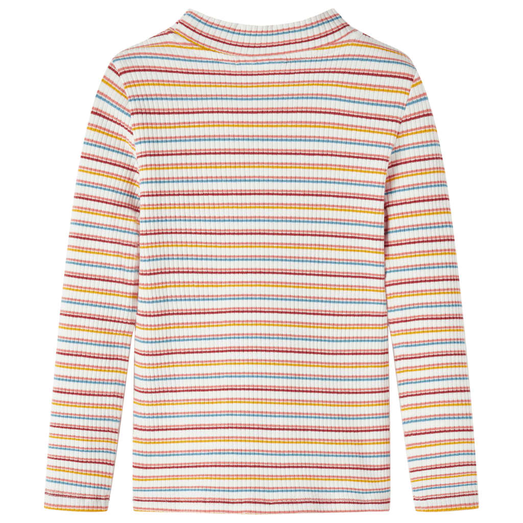 T-shirt manga comprida para criança de meia gola cor ocre 140