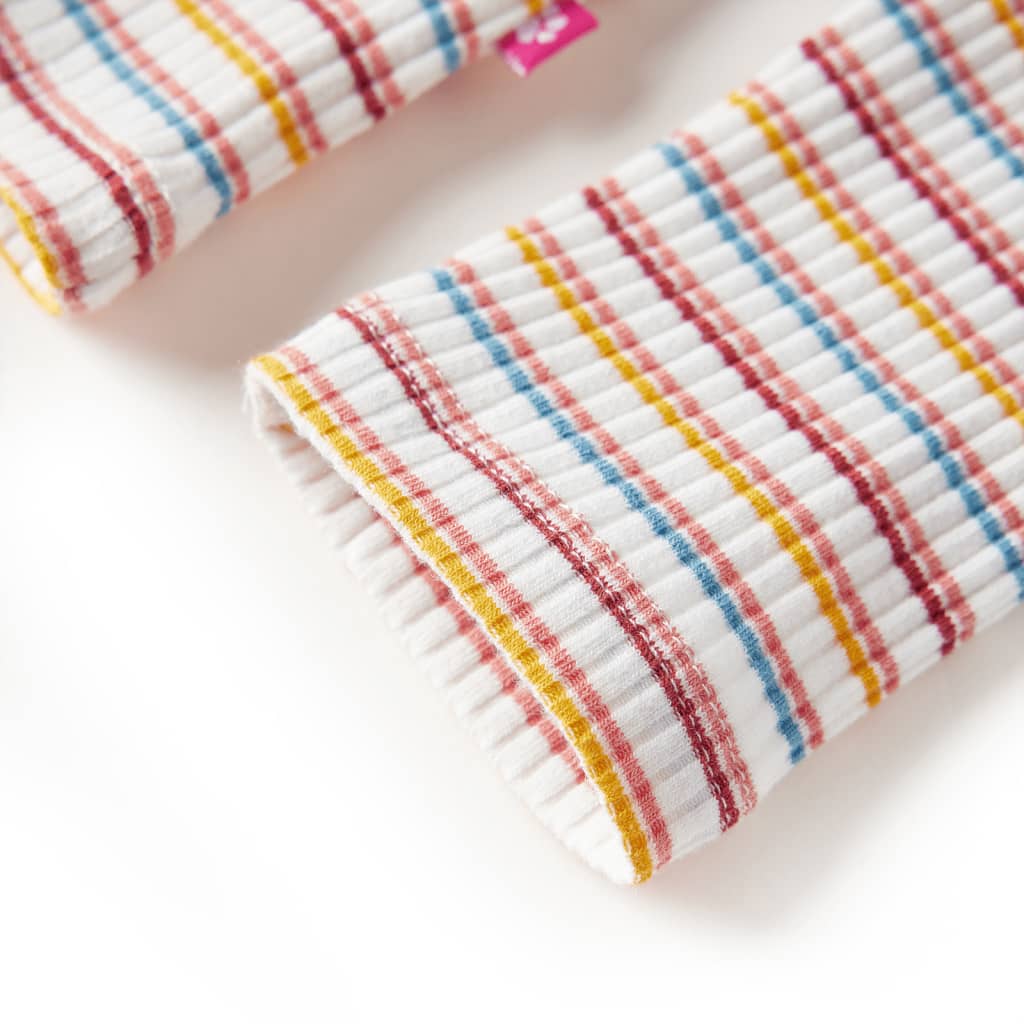 T-shirt manga comprida para criança de meia gola cor ocre 140