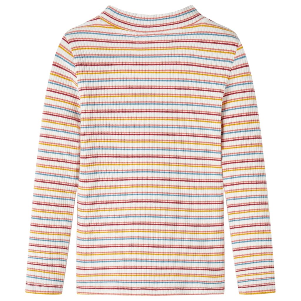 T-shirt manga comprida para criança de meia gola cor ocre 140