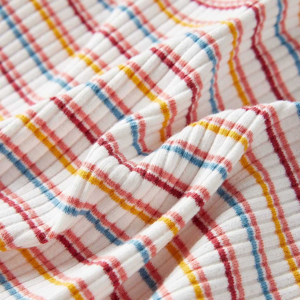 T-shirt manga comprida para criança de meia gola cor ocre 140