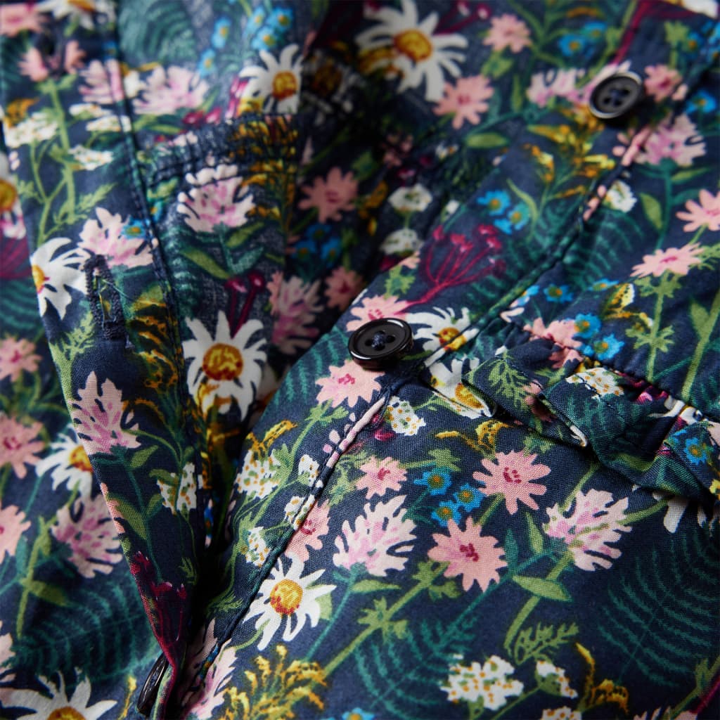 Vestido de manga comprida para criança azul-escuro 116