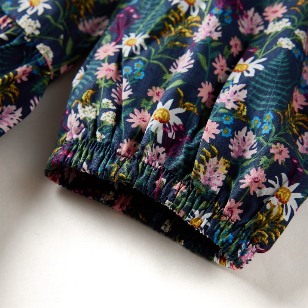 Vestido de manga comprida para criança azul-escuro 116