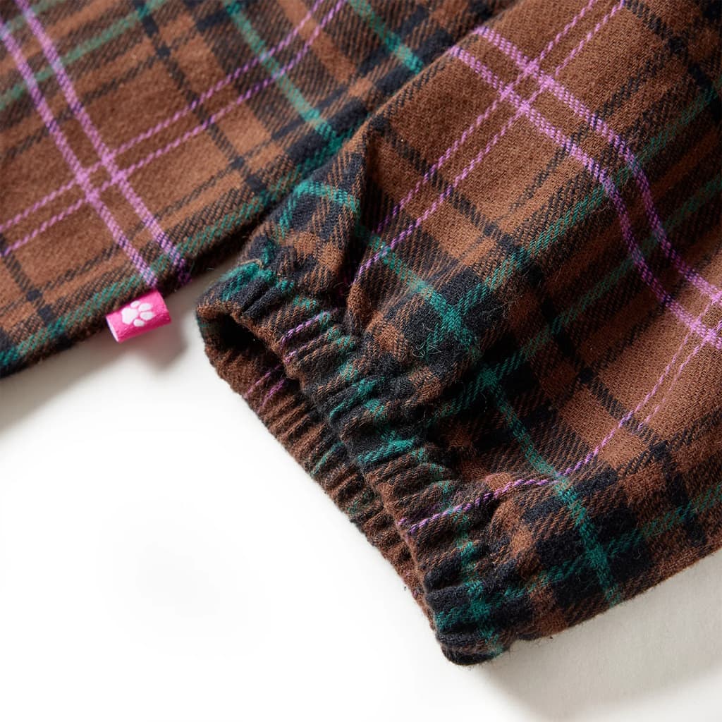 Vestido de criança com mangas compridas cor conhaque 140