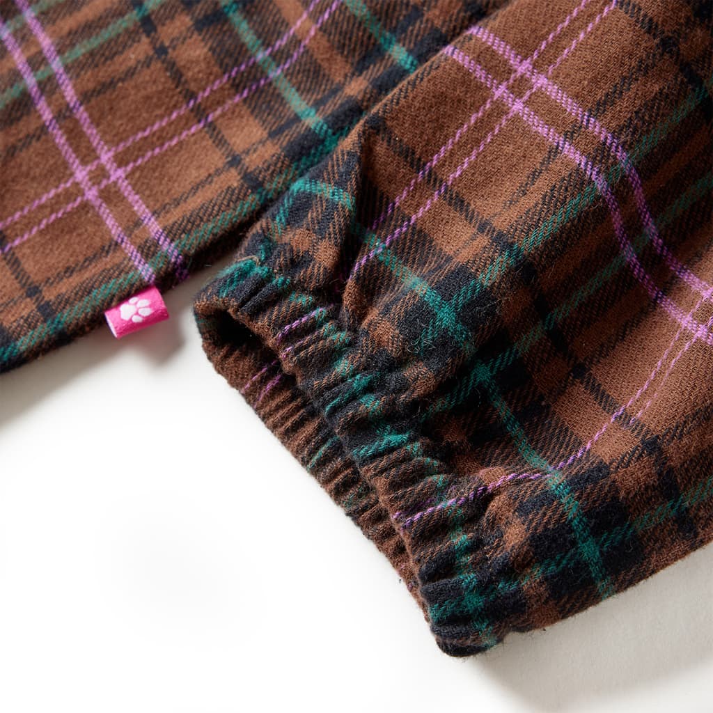 Vestido de criança com mangas compridas cor conhaque 140