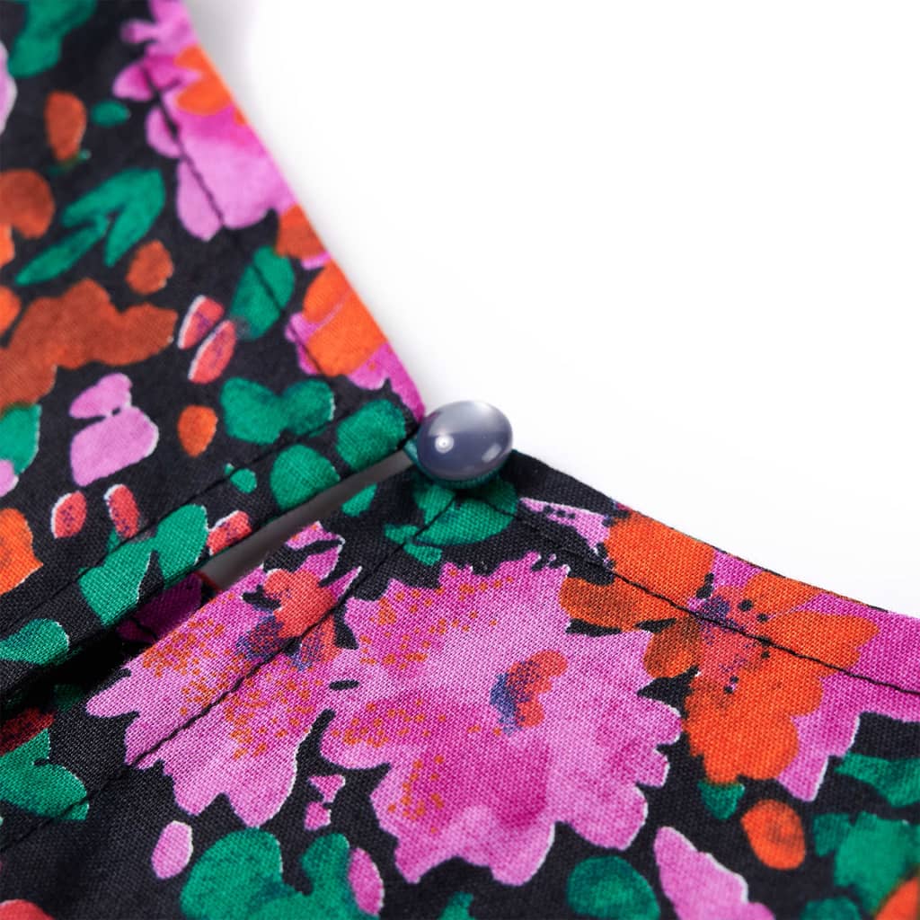 Vestido de criança com mangas compridas rosa-brilhante 128