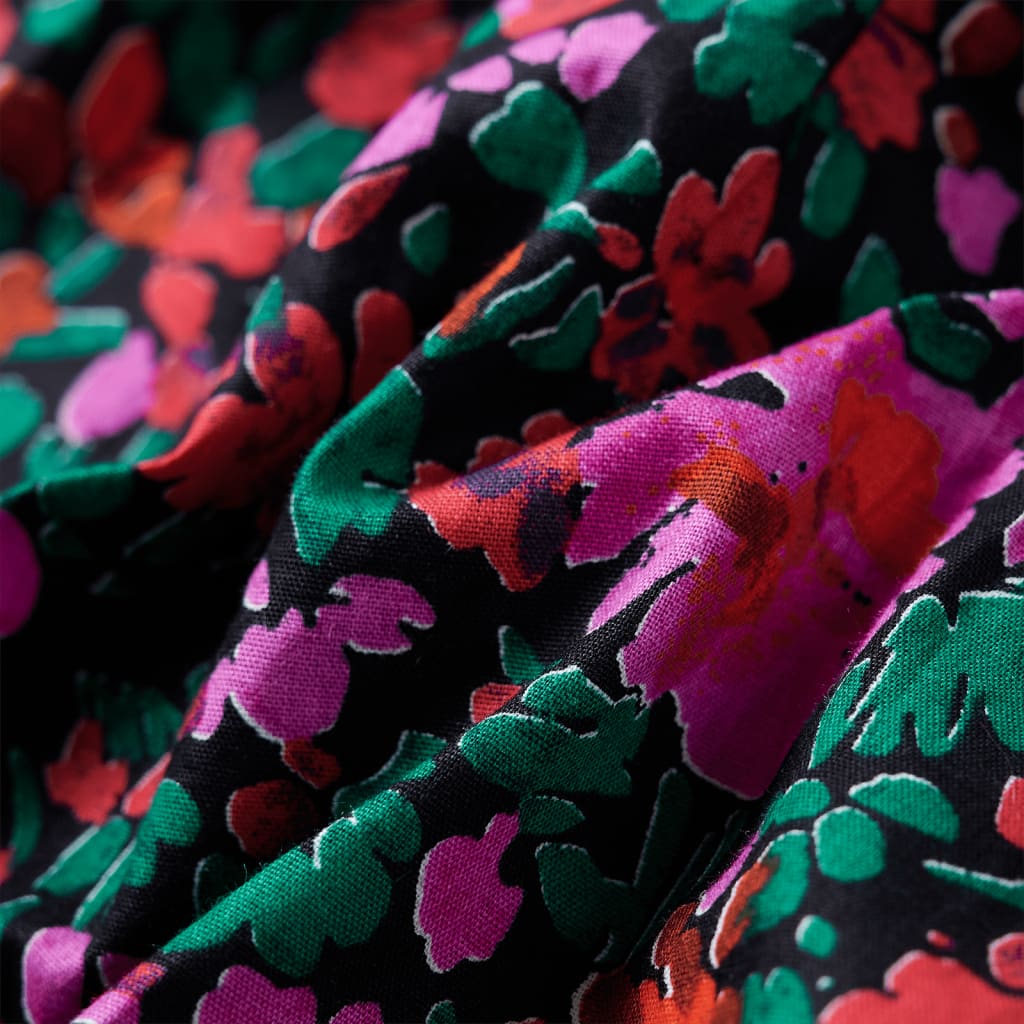 Vestido de criança com mangas compridas rosa-brilhante 128