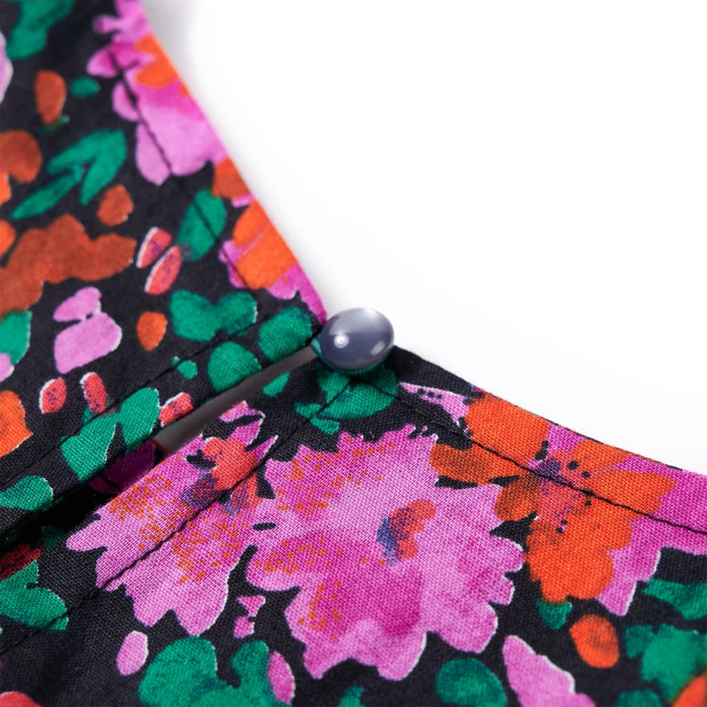 Vestido de criança com mangas compridas rosa-brilhante 128