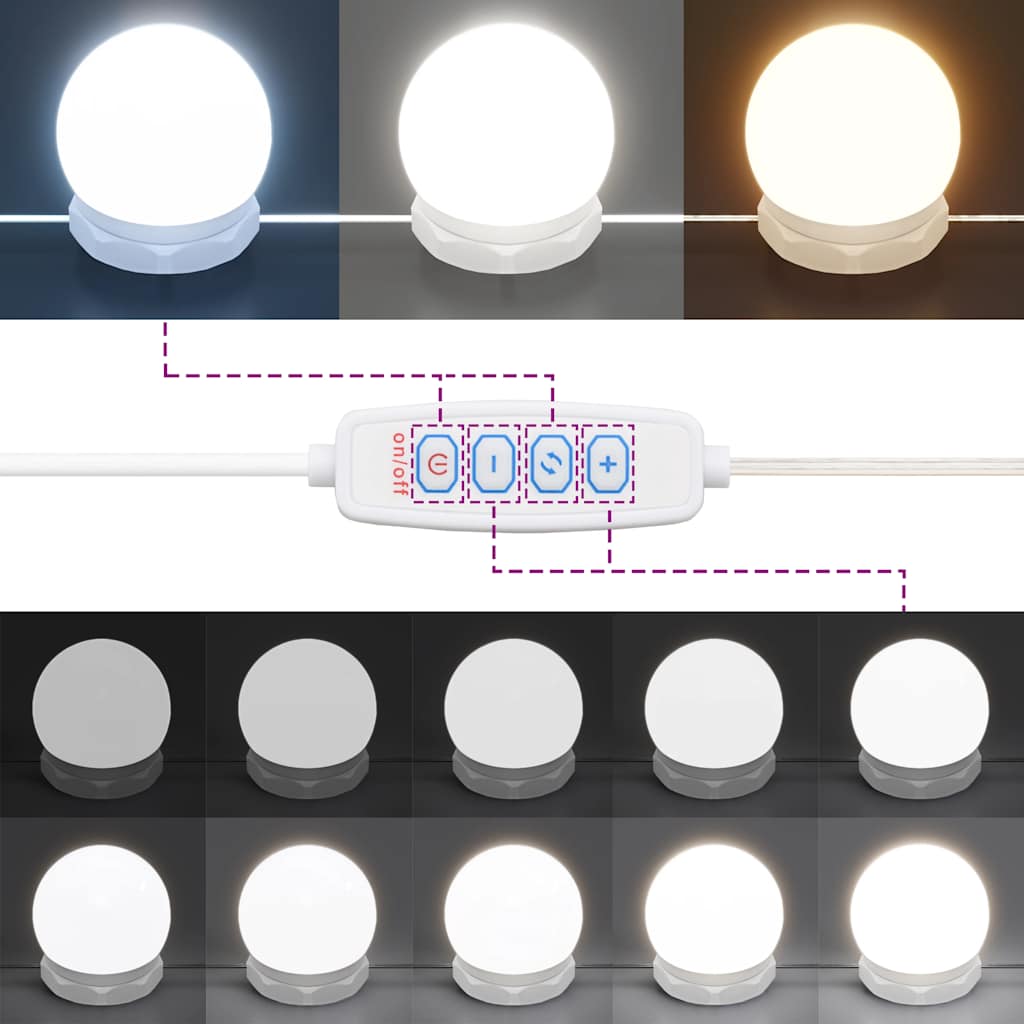 Toucador com luzes LED 96x40x142 cm carvalho fumado