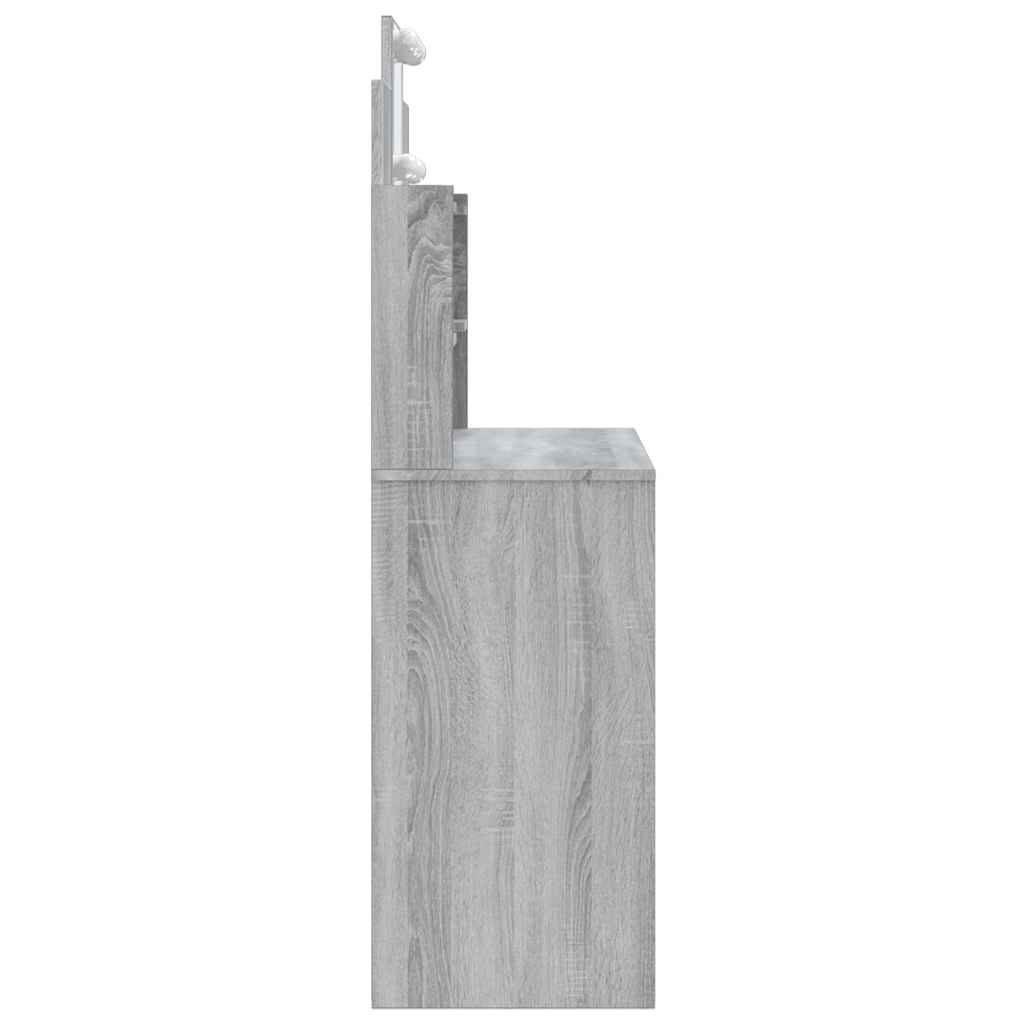 Toucador com luzes LED 96x40x142 cm cinzento sonoma