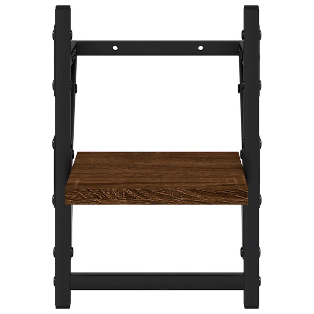 Prateleiras parede c/ barras 2 pcs 20x25x30cm carvalho castanho