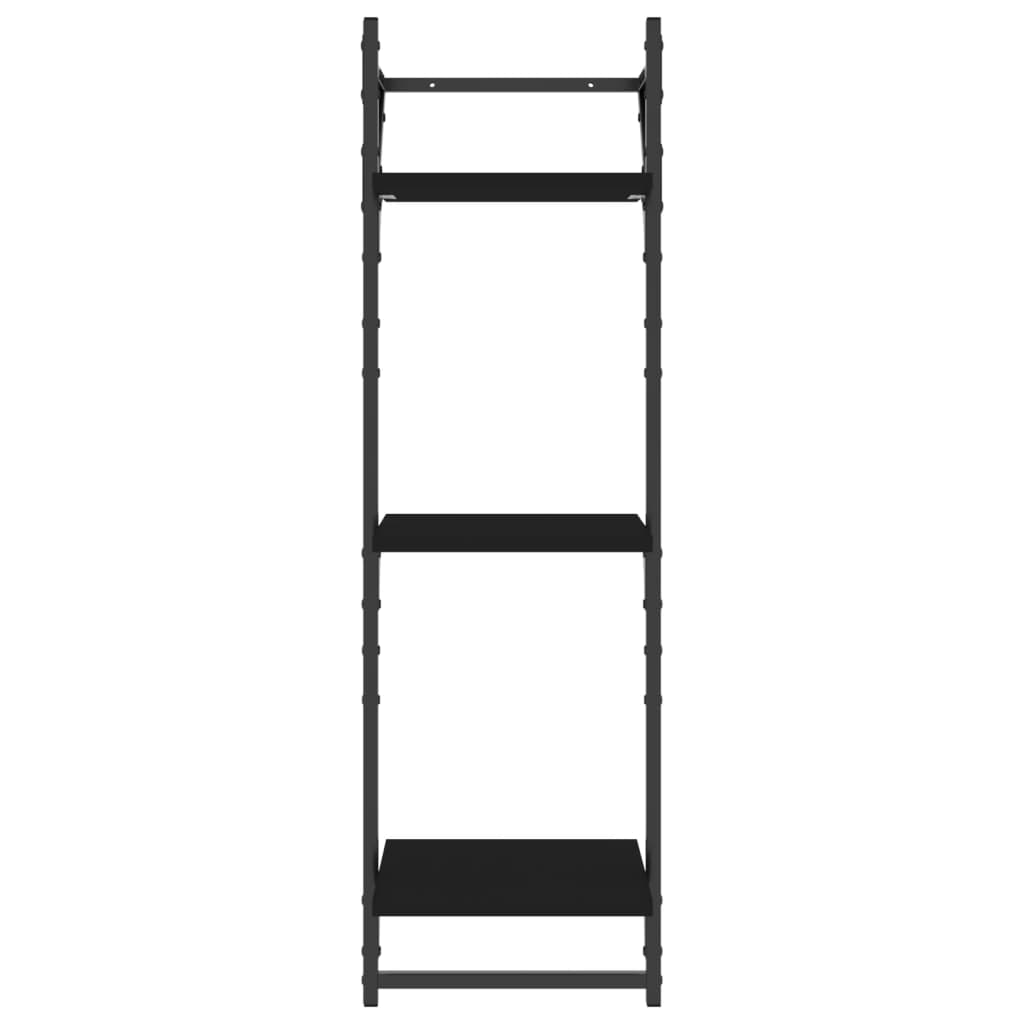 6 pcs prateleiras de parede derivados de madeira preto