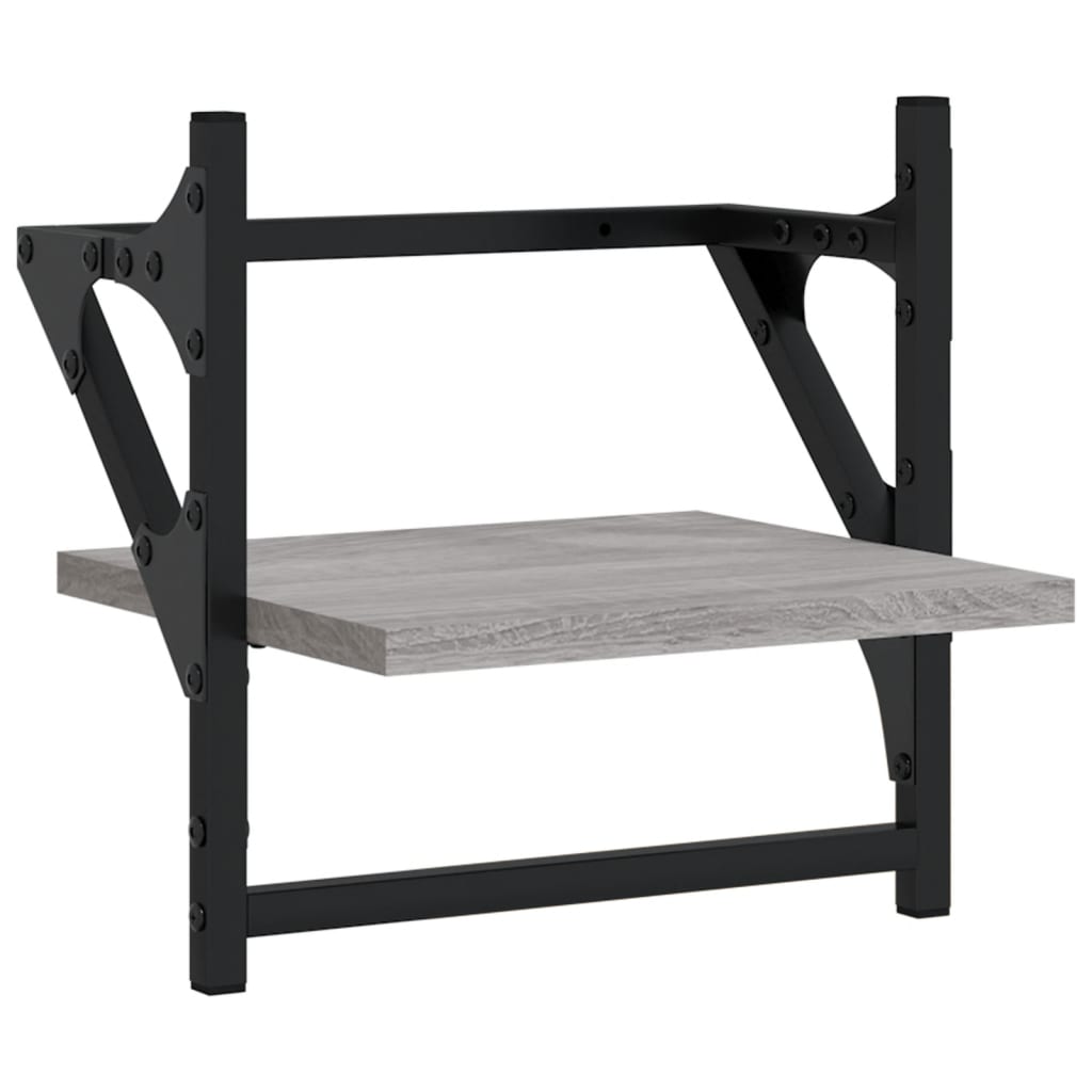 Conj. prateleiras c/ barras 6pcs derivados madeira cinza sonoma